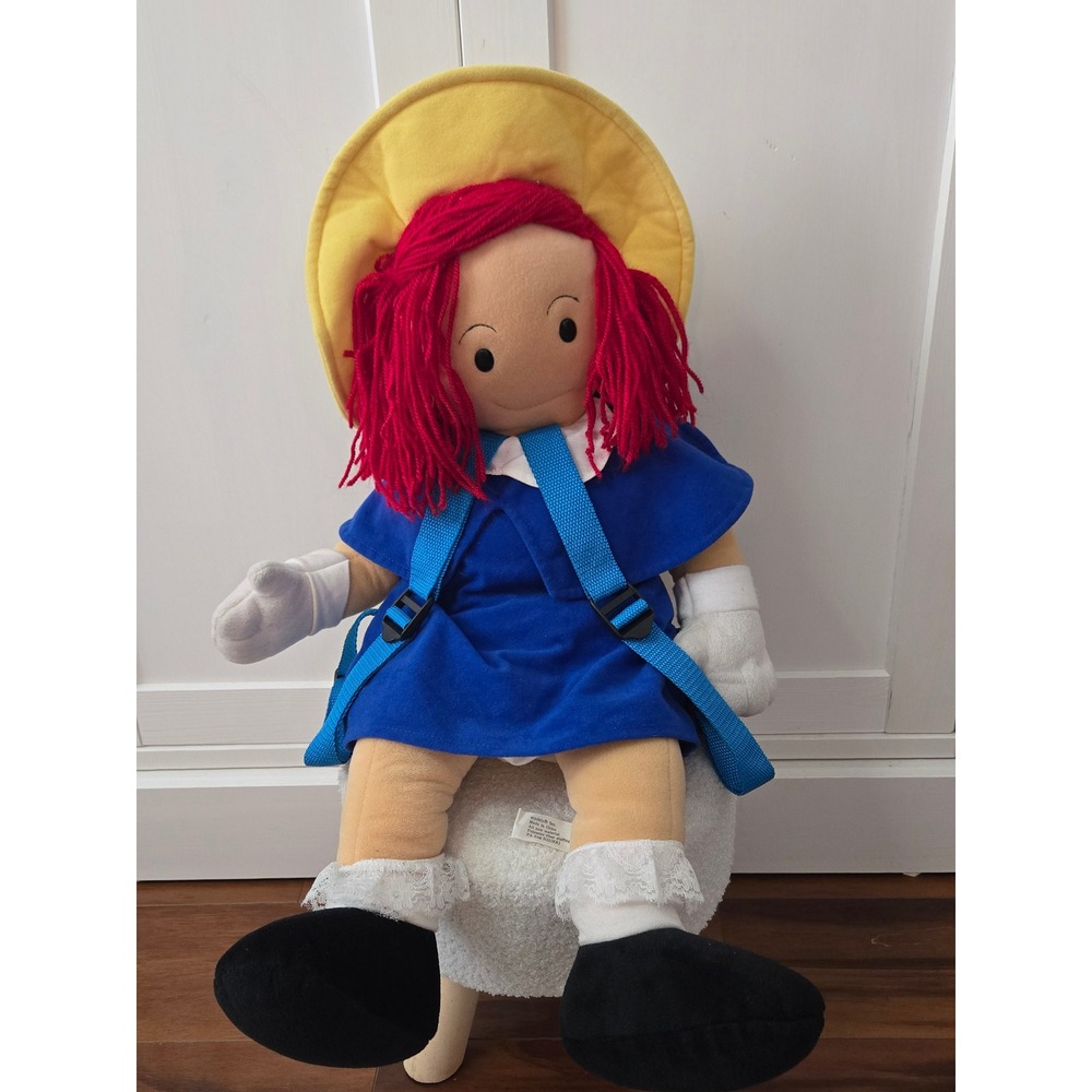 Madeline Plush Backpack 24" Large Doll Blue Coat Yellow Hat Appendix Scar 1997